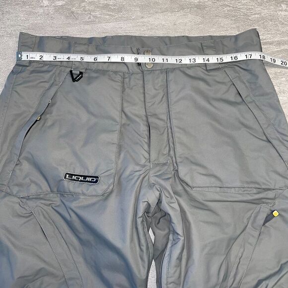 LIQUID Men's L Gray Snowboard Ski Cargo Skiing Outdoor Winter Sports Bibs Pocket - Picture 3 of 6